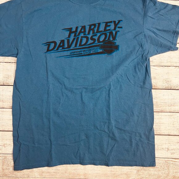 Vintage Harley Davidson Rockstar Fort Myers FL T-Shirt Size Large Blue Surfboard - Picture 9 of 11